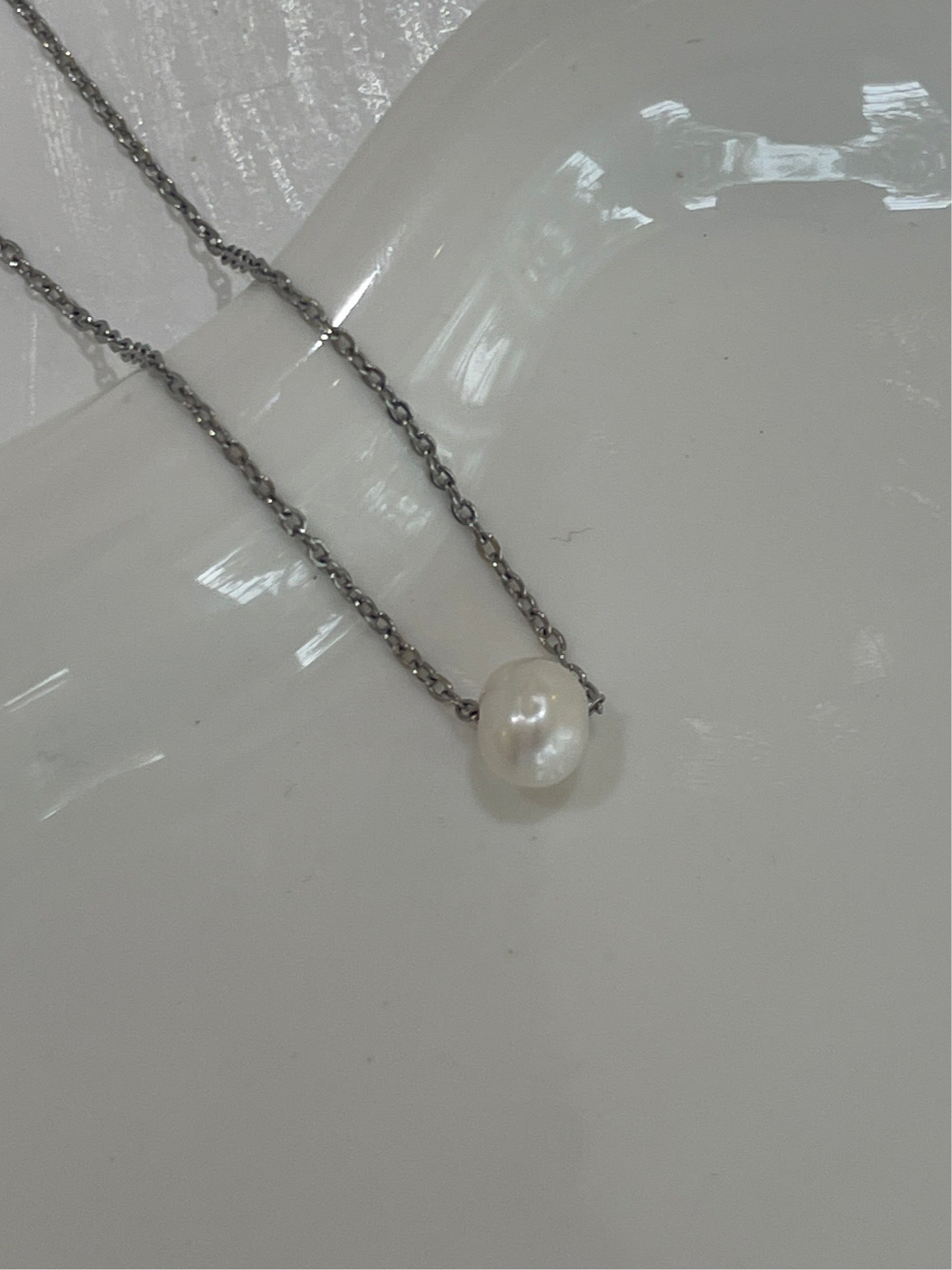 Collar Perla Cadena Sencilla