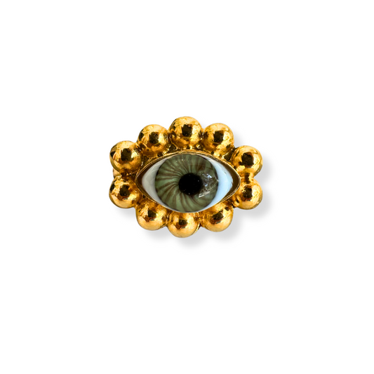 Anillo ojo Flores verde
