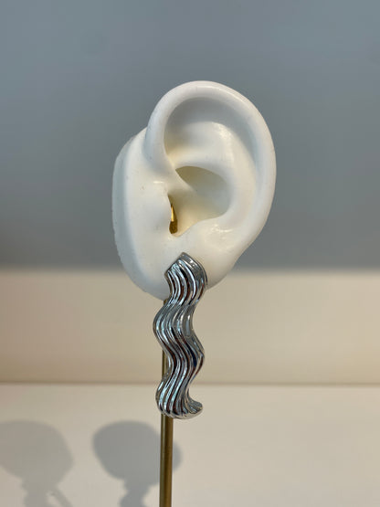 Aretes Large Curve Plateados