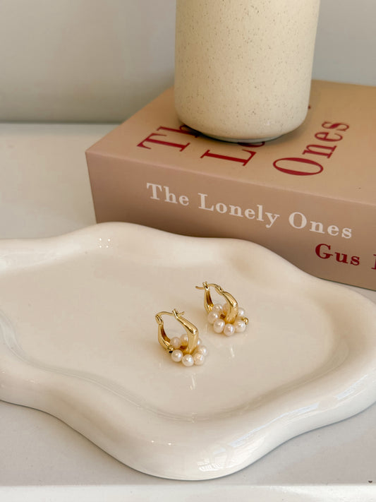 Aretes con perlas mini