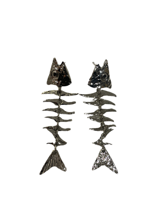 Aretes Pez Esqueleto