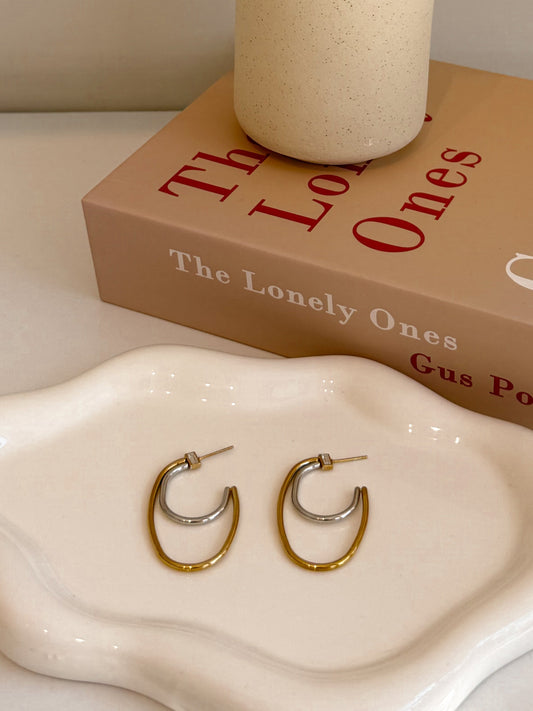 Arete Ovalado Bicolor