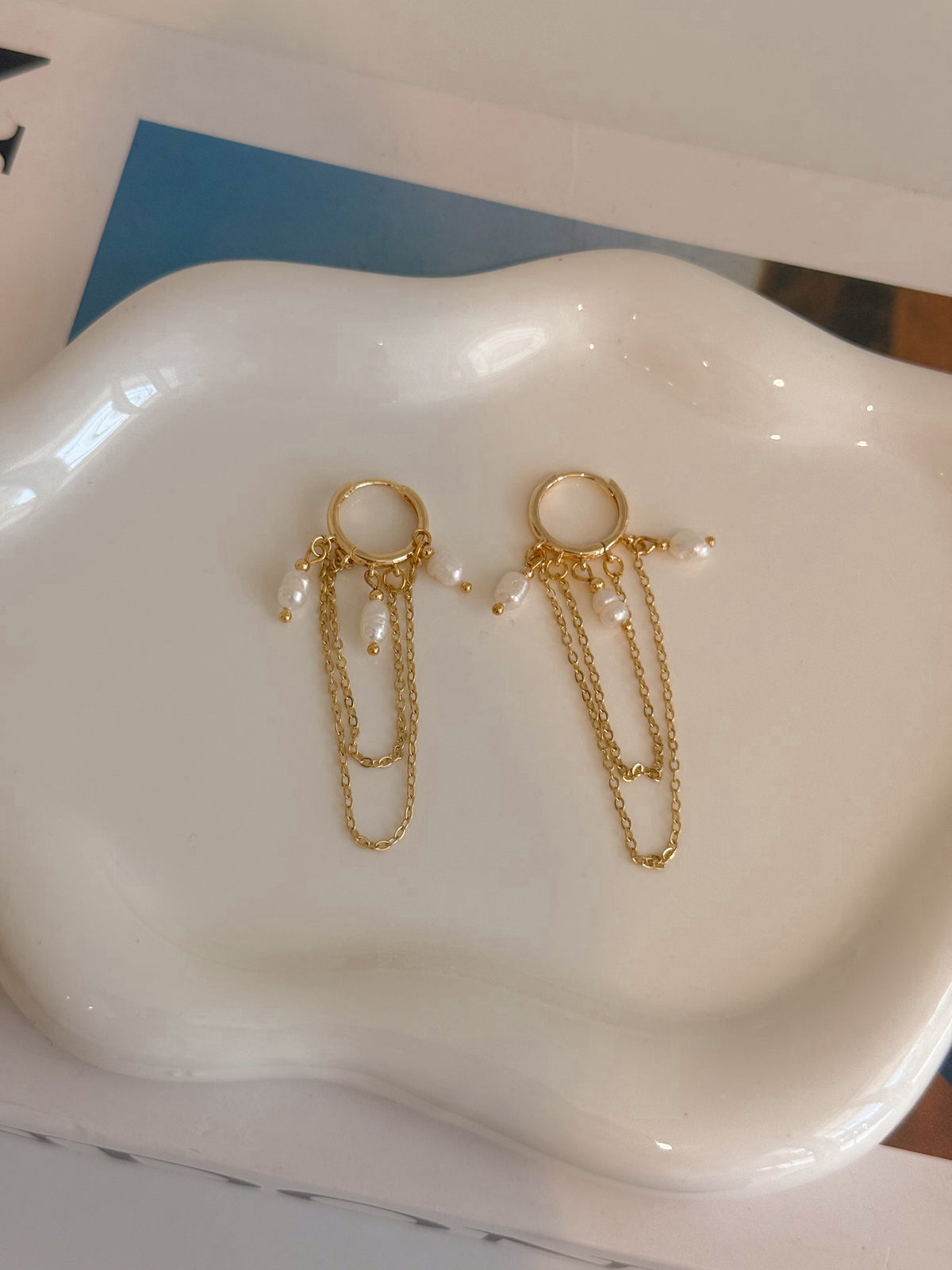 Aretes Cadena Monse Perla