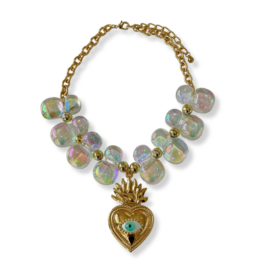 Collar azzur corazón