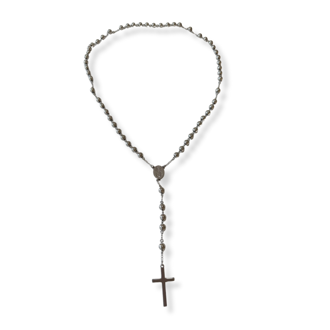 Collar santo maxi rosario plata