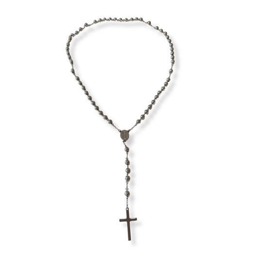 Collar santo maxi rosario plata