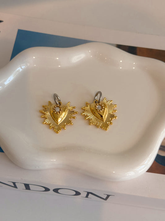 Aretes Corazón Brenda Bicolor