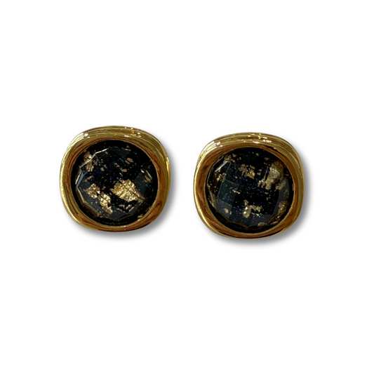 Aretes círculo  negro