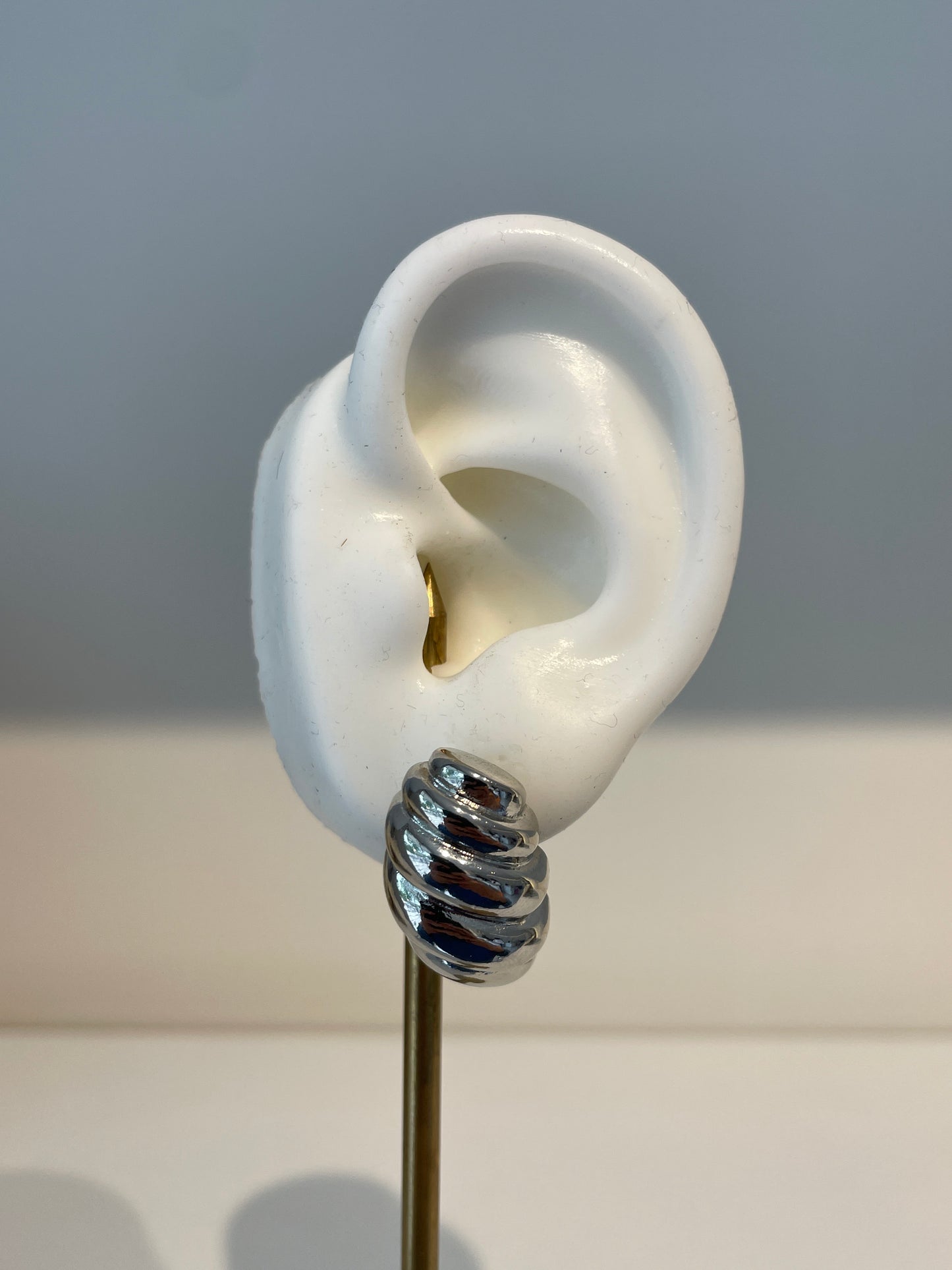 Aretes Caracol Plateados