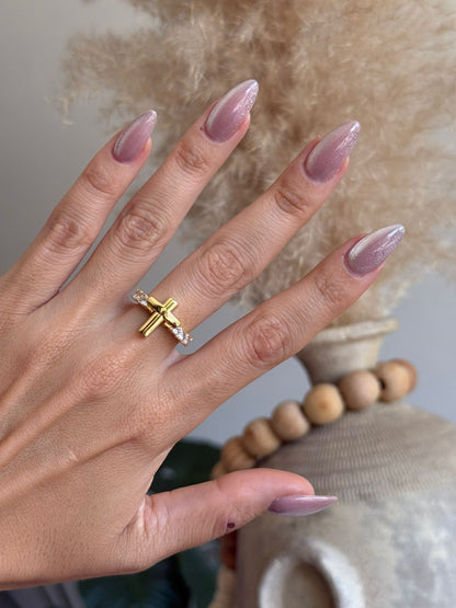 Anillo Cruz sparkle