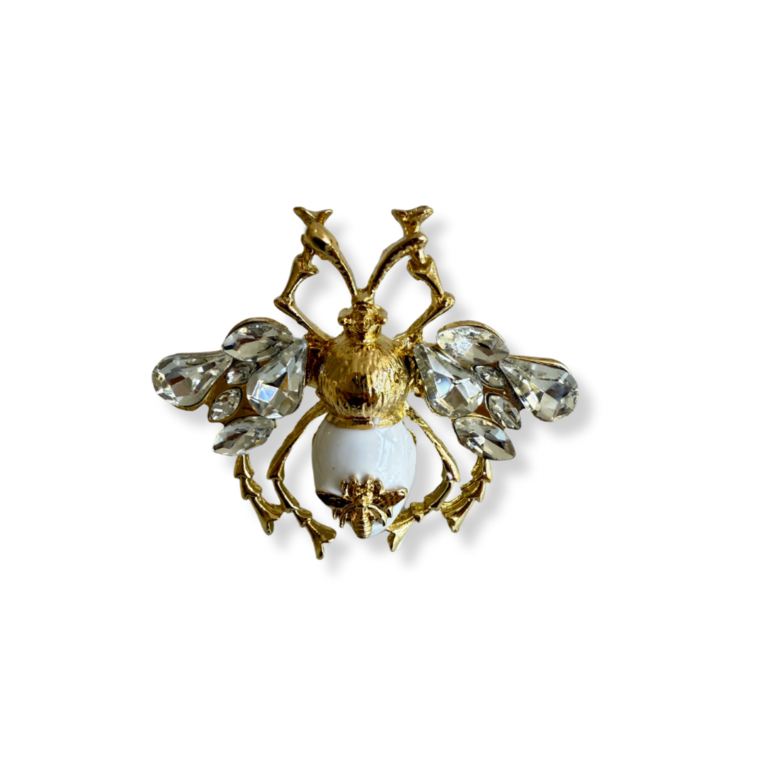 Anillo abeja blanca