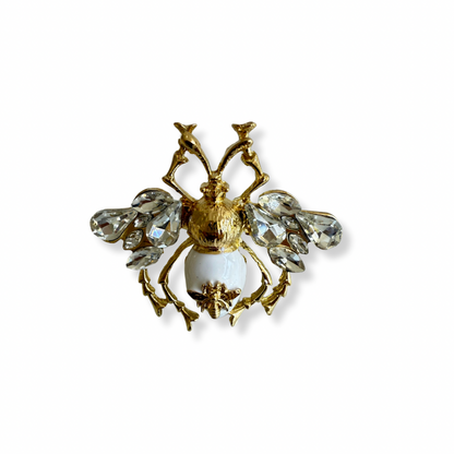 Anillo abeja blanca