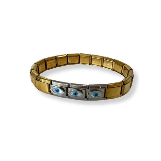 Pulsera italiana ojo dorado