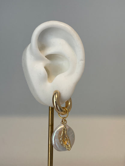 Arracadas Hoja Y Perla