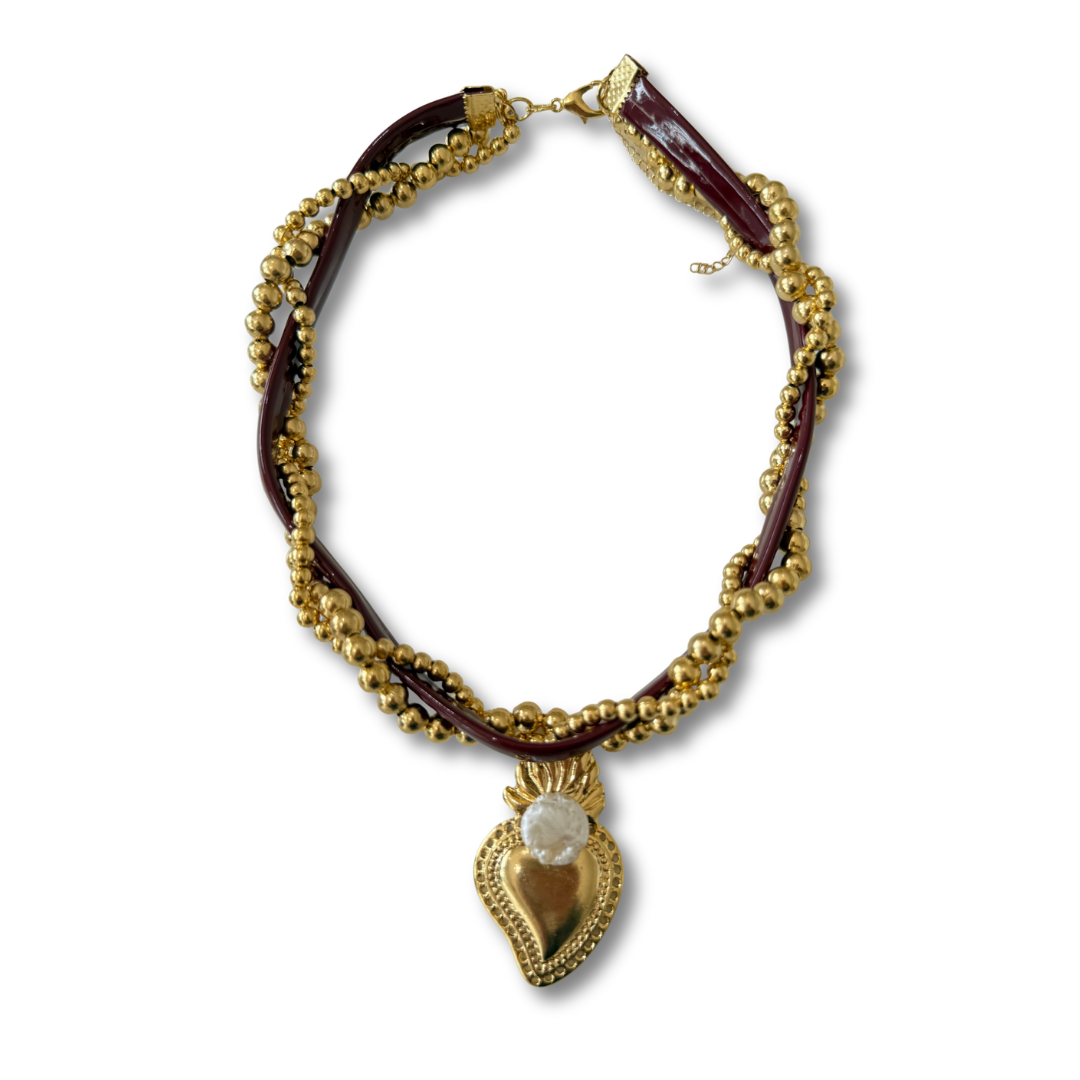 Collar trenzado Paula sagrado corazón