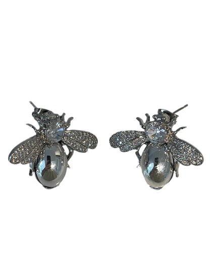 Aretes Bee Plateados