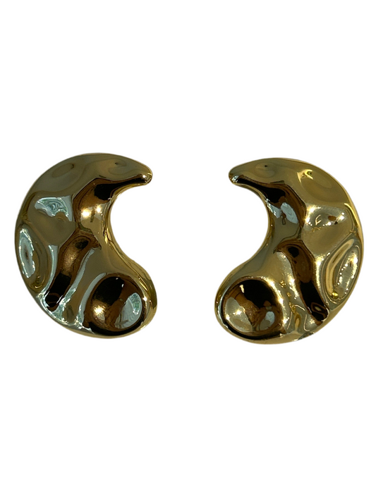 Aretes Media Luneta Dorados