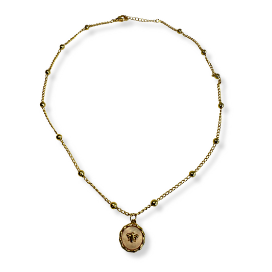 Collar circulo abeja dorado