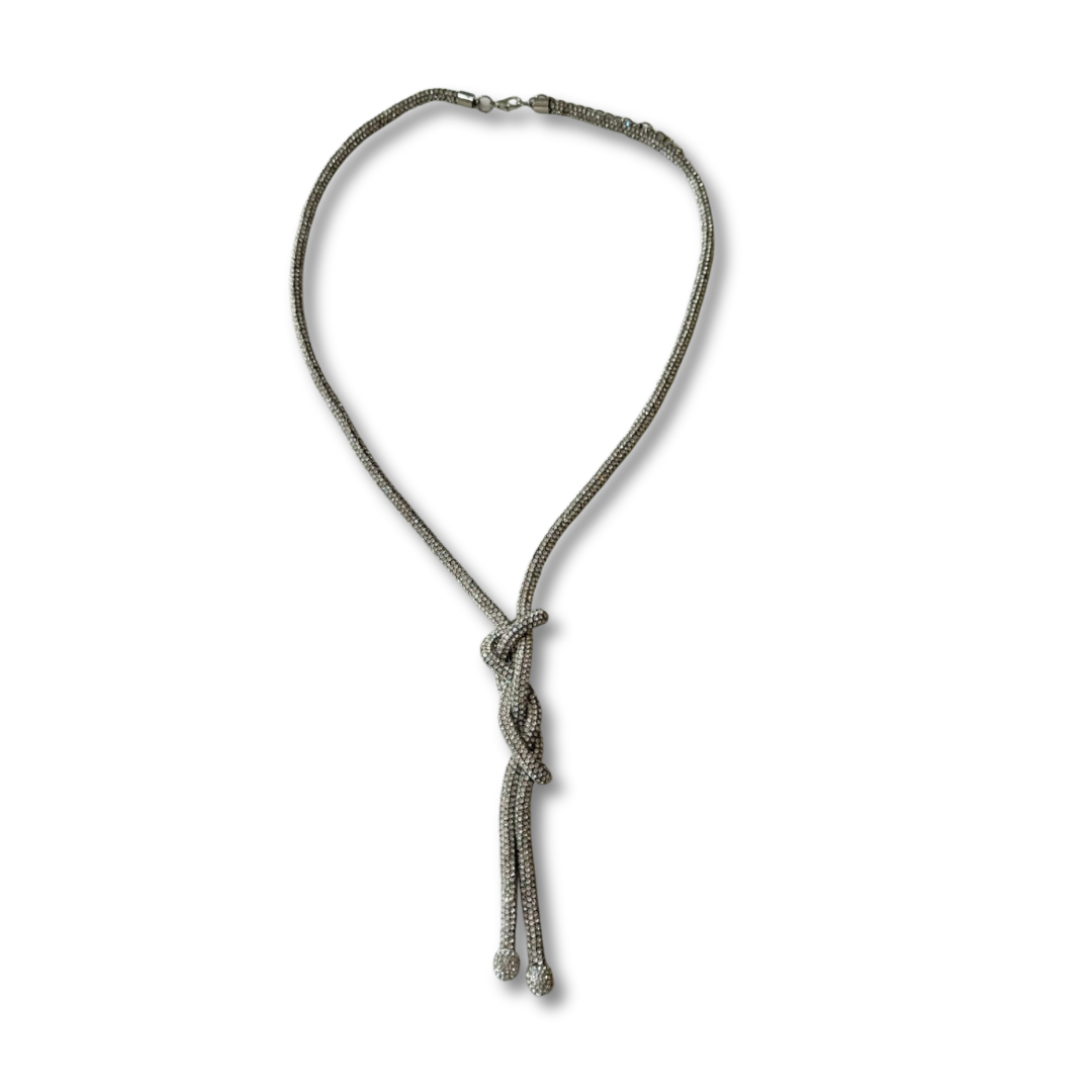 Collar corbatín largo brillos