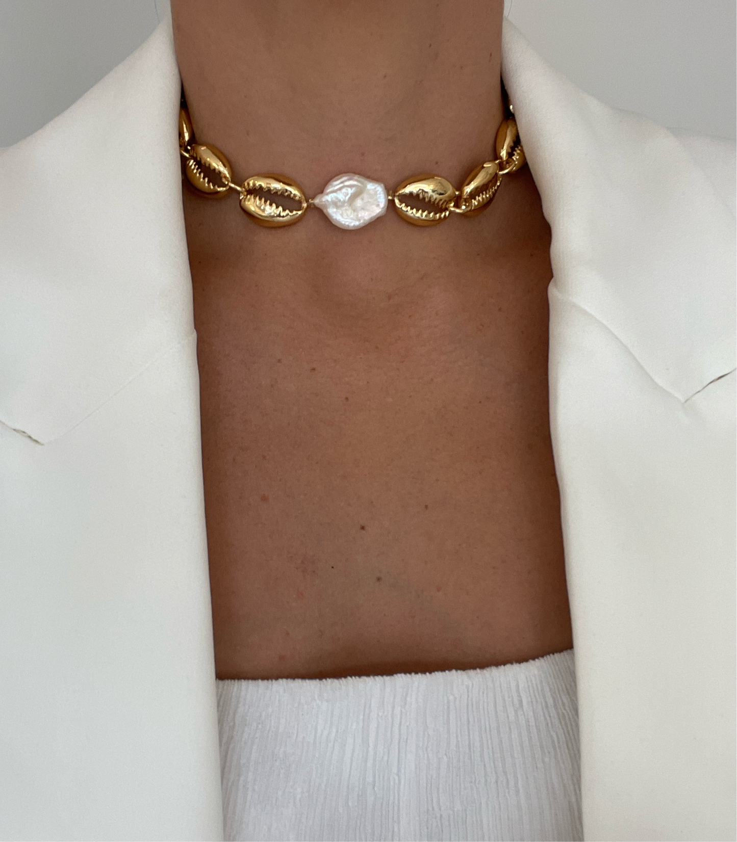 Choker Concha perla barroca