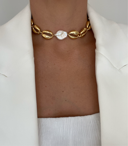 Choker Concha perla barroca