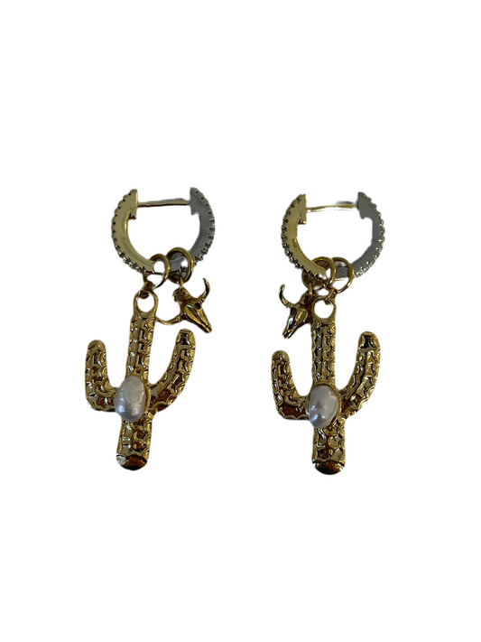 Aretes Cactus Y Toro Bicolor