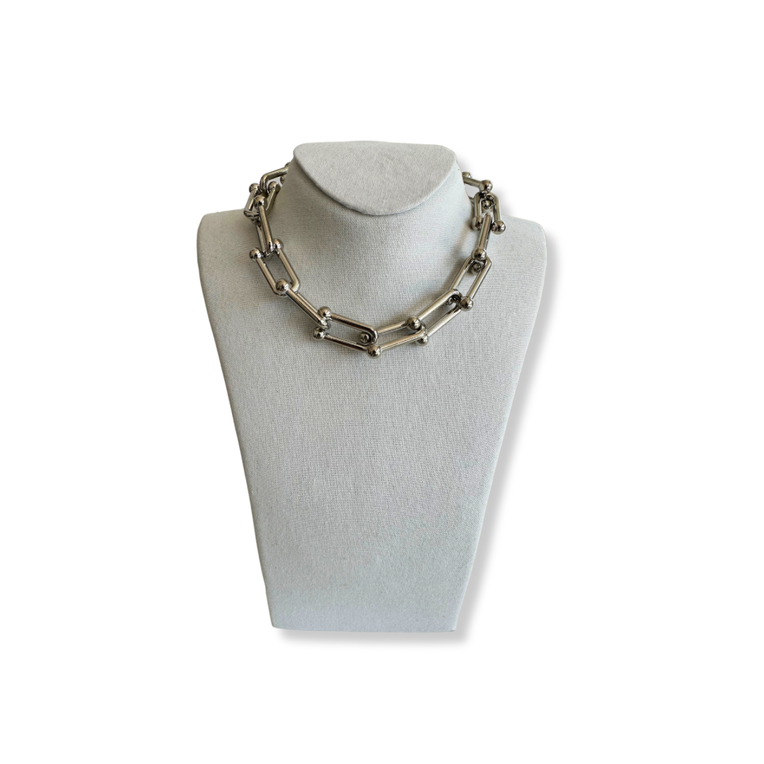 Collar Tiffany Plateada Chunky