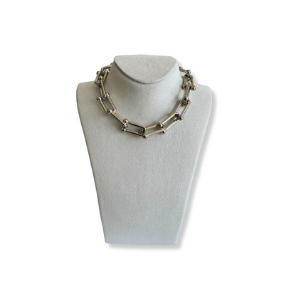 Collar Tiffany Plateada Chunky