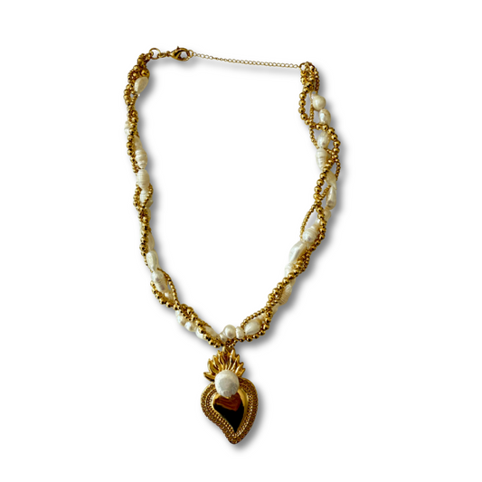 Collar trenzado Paula sagrado corazón