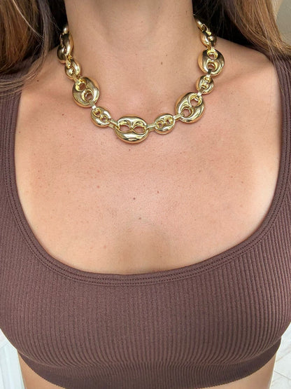 Collar multibotones dorado