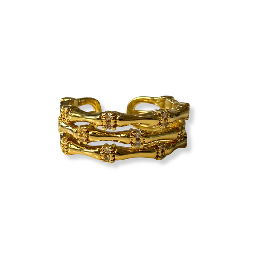Anillo petite 3 lineas dorado