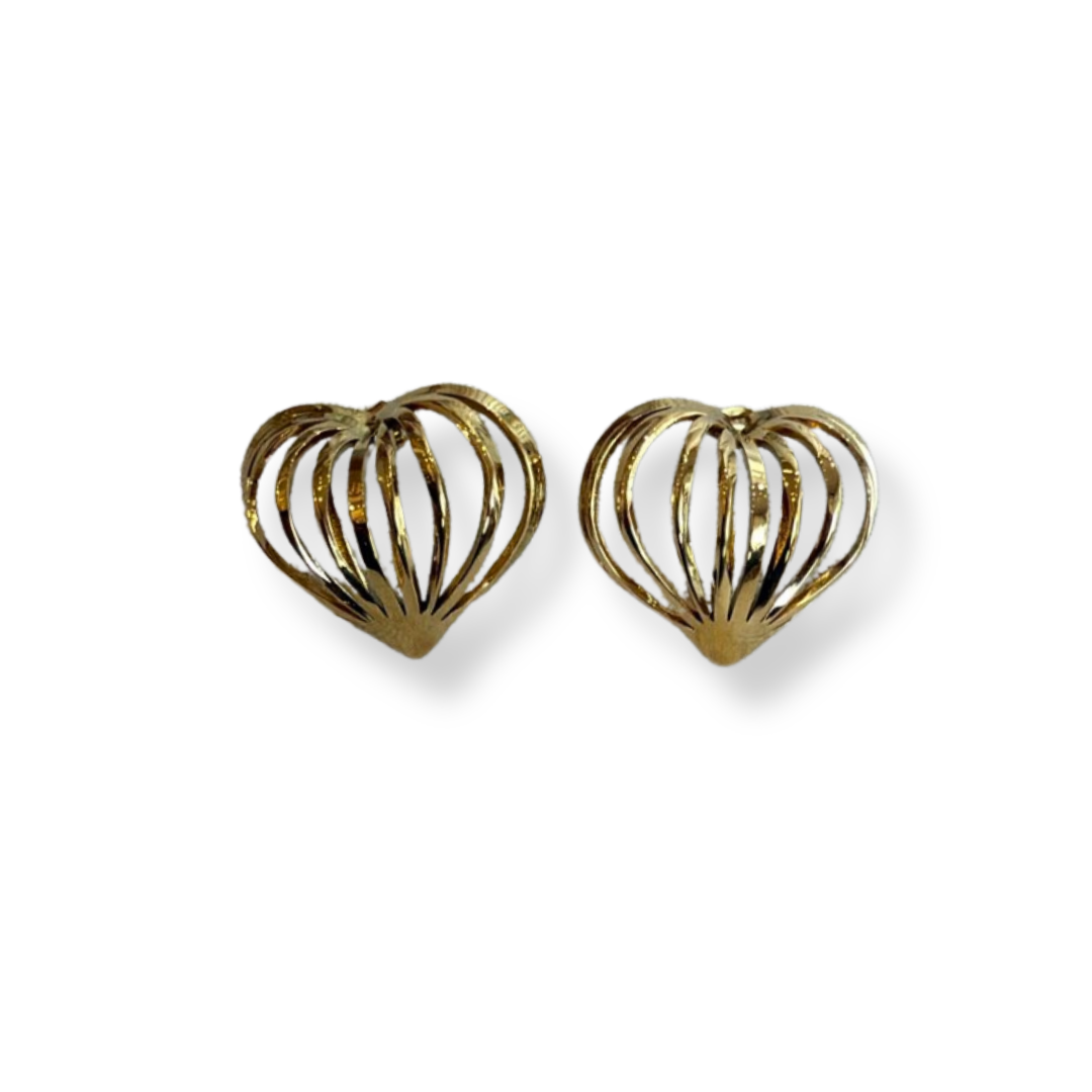 Aretes corazón hueco