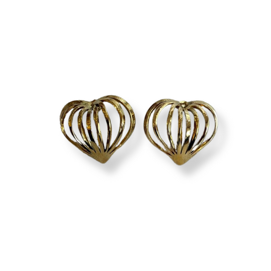 Aretes corazón hueco