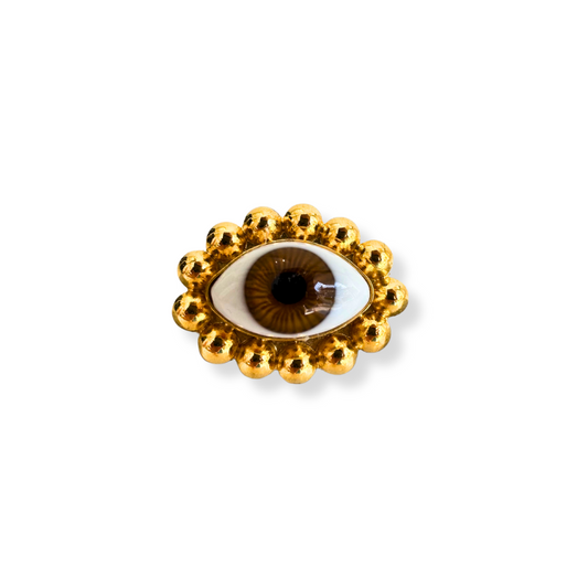 Anillo ojo Flores café