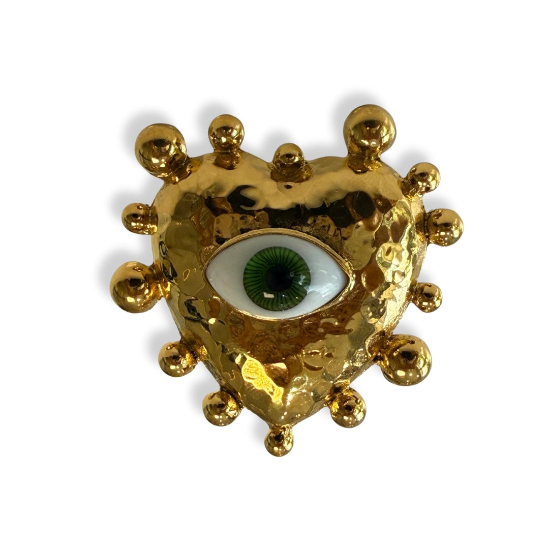 Anillo Ojo Corazón Verde