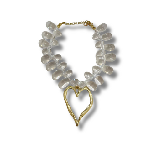 Collar ice corazón hueco