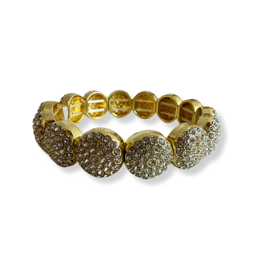 Pulsera círculos con brillos dorados grande