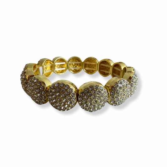 Pulsera círculos con brillos dorados grande
