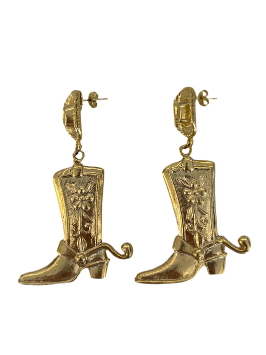 Aretes Bota Dorados