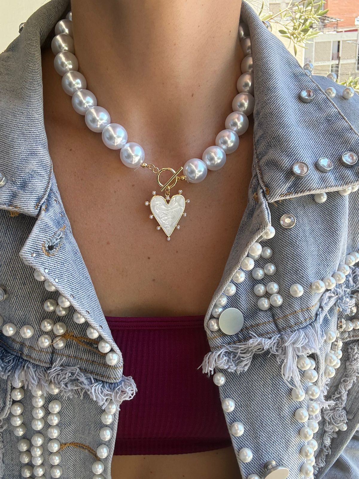 Collar bombon corazón