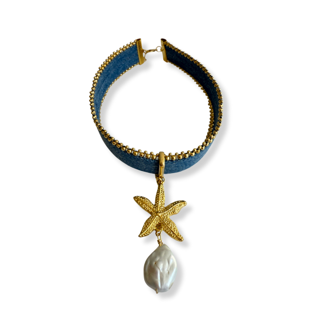 Choker Denim Estrella De Mar