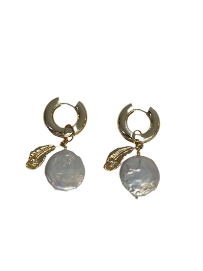 Arracadas Hoja Y Perla