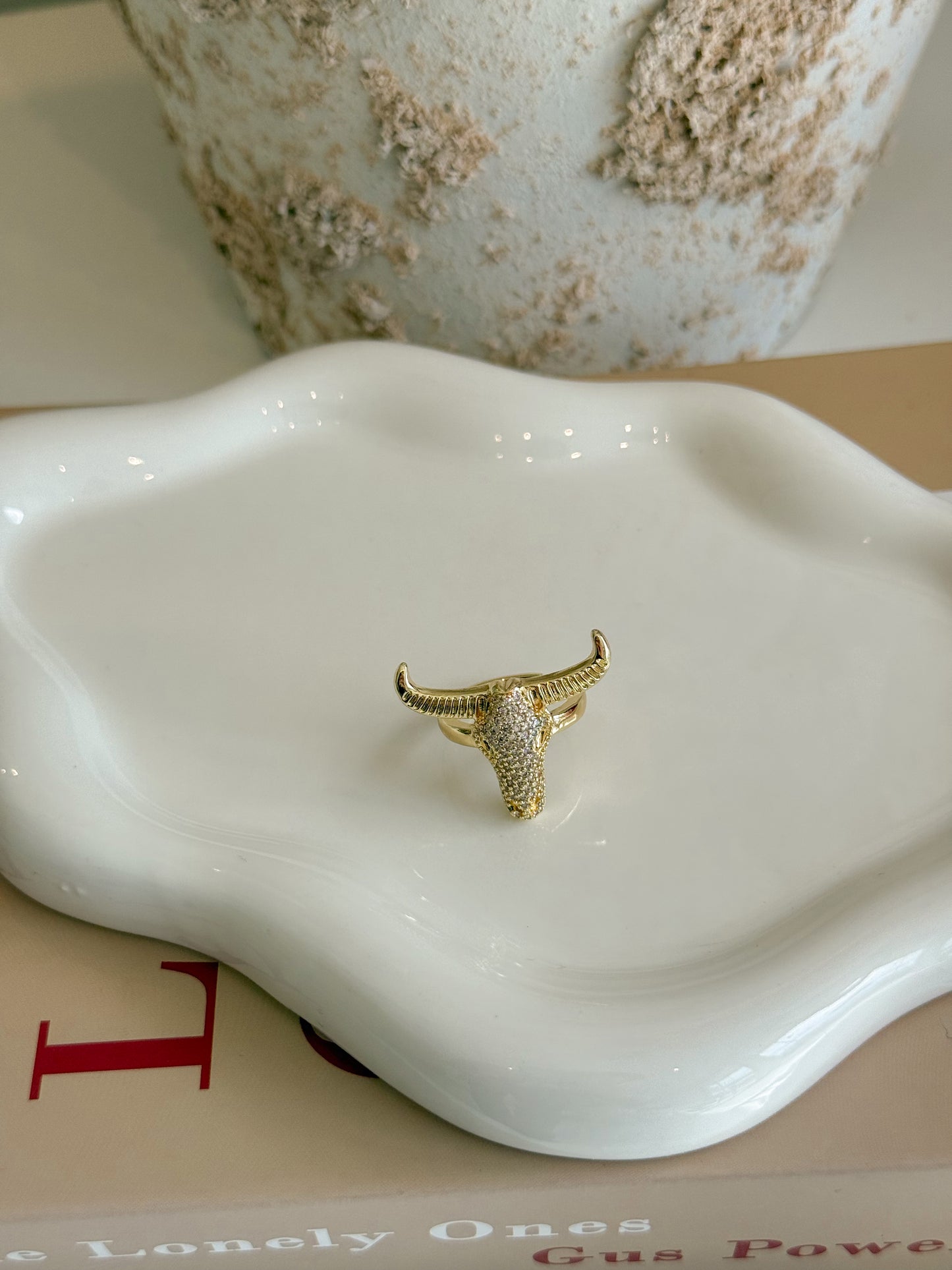 Anillo Toro Dorado Brillos