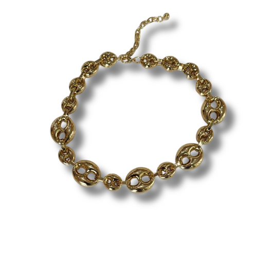 Collar multibotones dorado