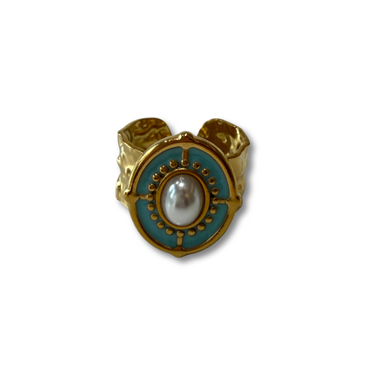 Anillo turquesa perla