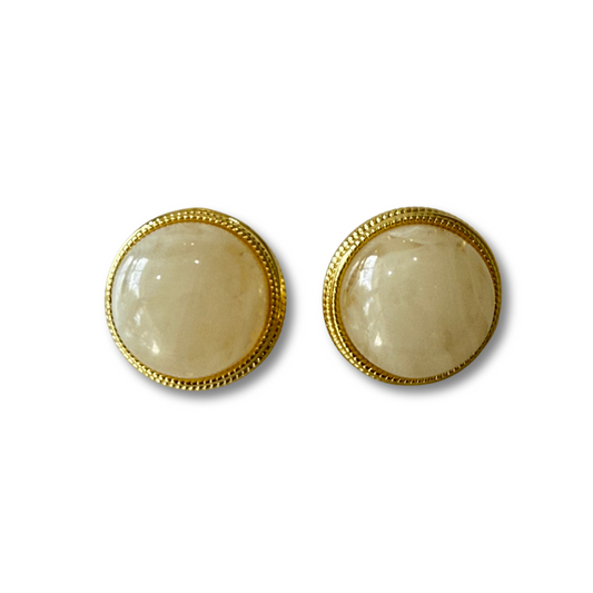 Aretes círculo beige