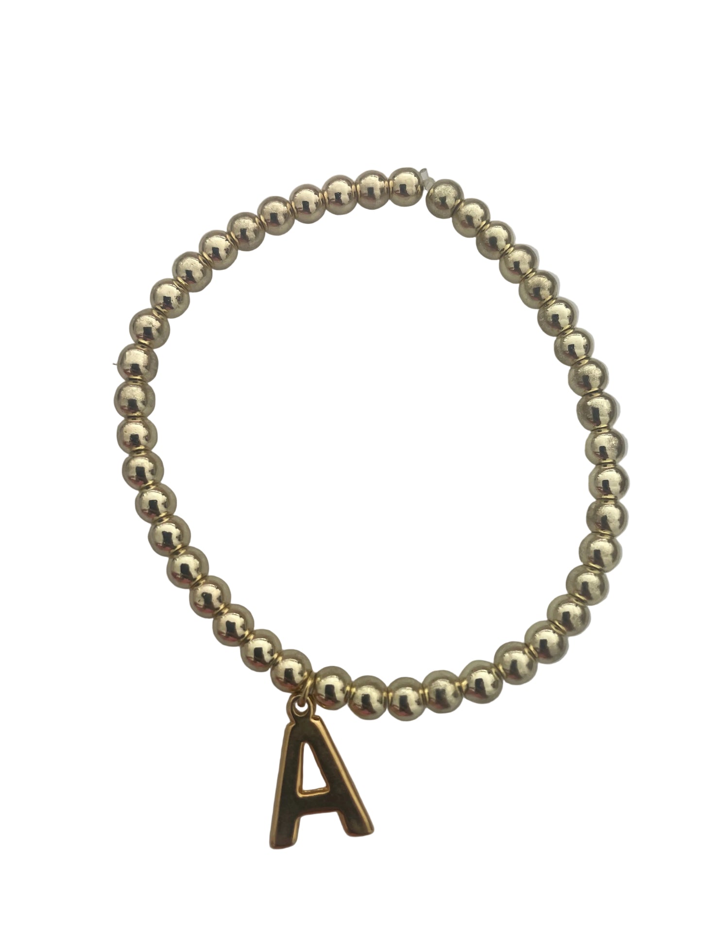 Pulsera inicial bolita dorada