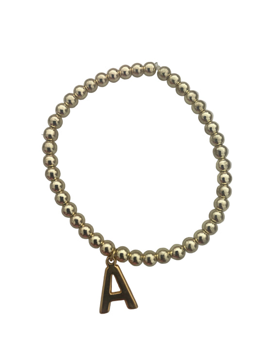 Pulsera inicial bolita dorada