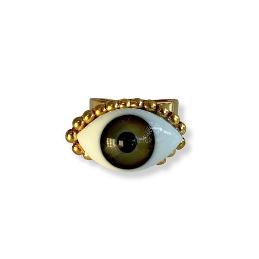 Anillo ojo verde oscuro