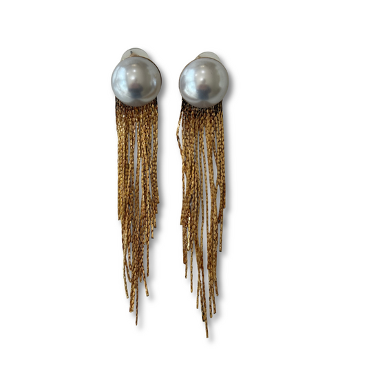 Arete De Fiesta Perla Cascada